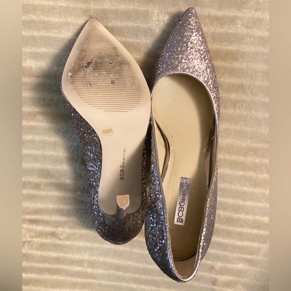 BCBGeneration Treasure High Heels Pointed Toe Shiny Taupe Pump Sz 8.5M (EU 38.5) - Picture 13 of 13